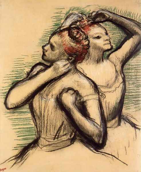 Two Dancers IV Oil Painting by Edgar Degas