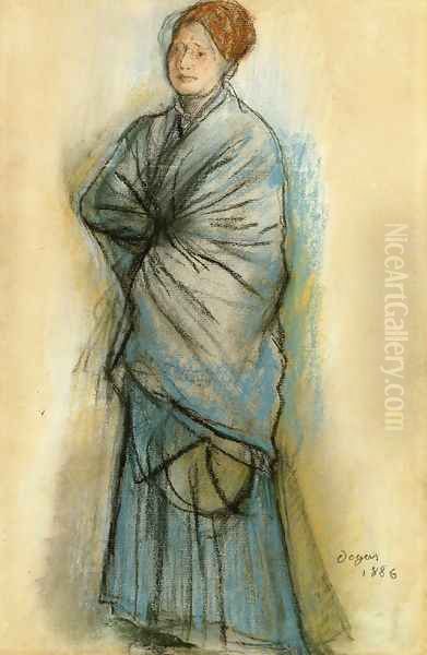 Woman in Blue Oil Painting by Edgar Degas