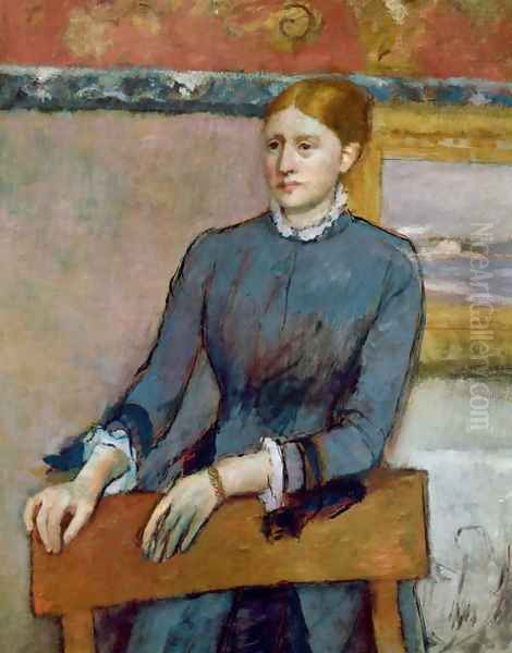 Portrait of Helene Rouart in her Father's Study, detail of Helene, c.1886 Oil Painting by Edgar Degas