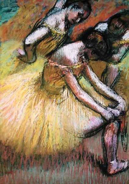 Group of Three Dancers Oil Painting by Edgar Degas