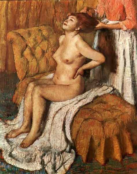 Woman Having Her Hair Combed II Oil Painting by Edgar Degas