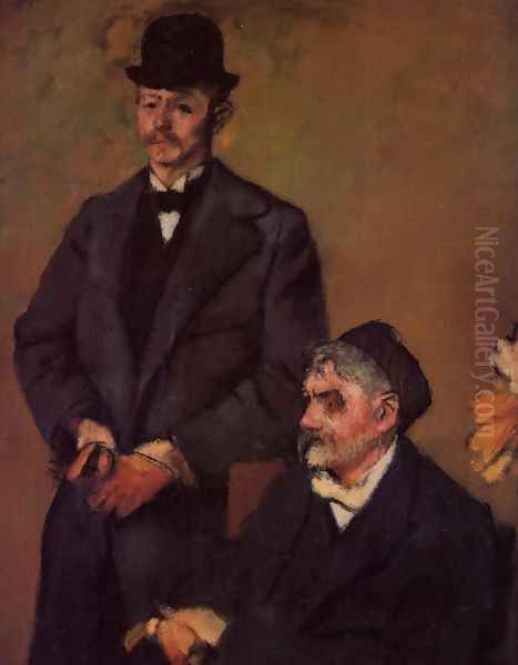 Henri Rouart and His Son Alexis Oil Painting by Edgar Degas