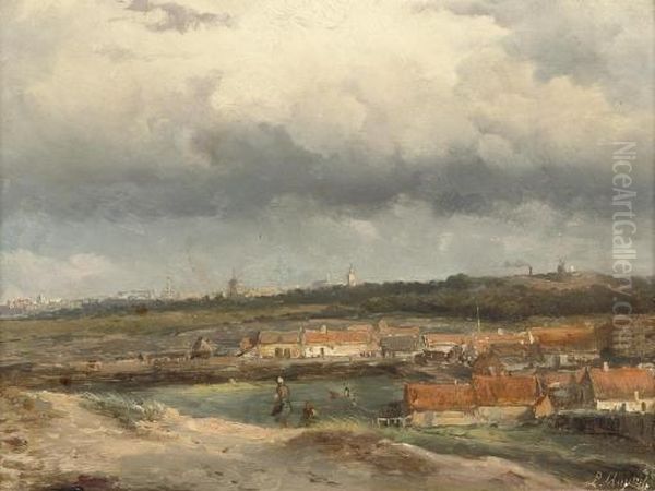 An Extensive View Over The Dunes, Scheveningen Oil Painting by Louise Meyer