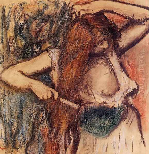 Woman Combing Her Hair IV Oil Painting by Edgar Degas