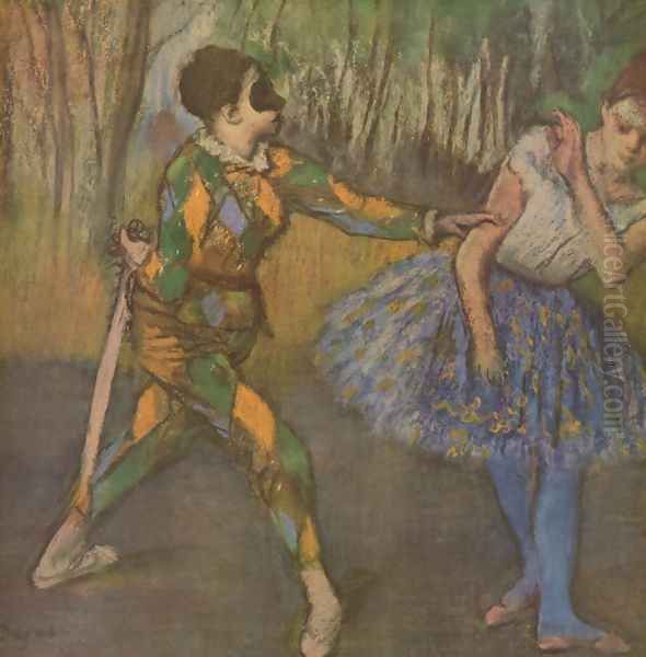 Harlekin and Colombine Oil Painting by Edgar Degas