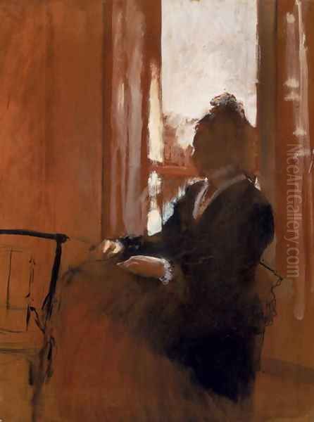 Woman at a Window, c.1871-2 Oil Painting by Edgar Degas