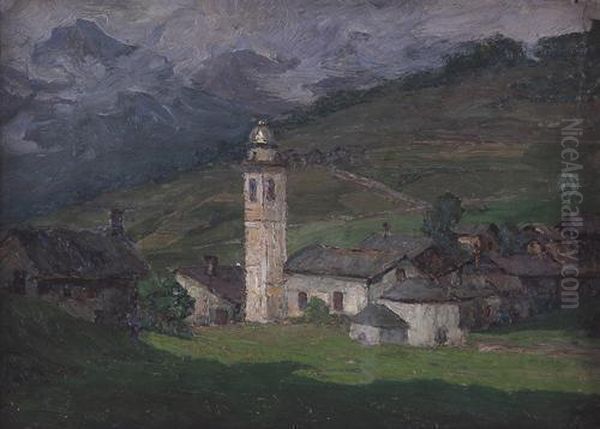 Champoluc Oil Painting by Guido Meineri