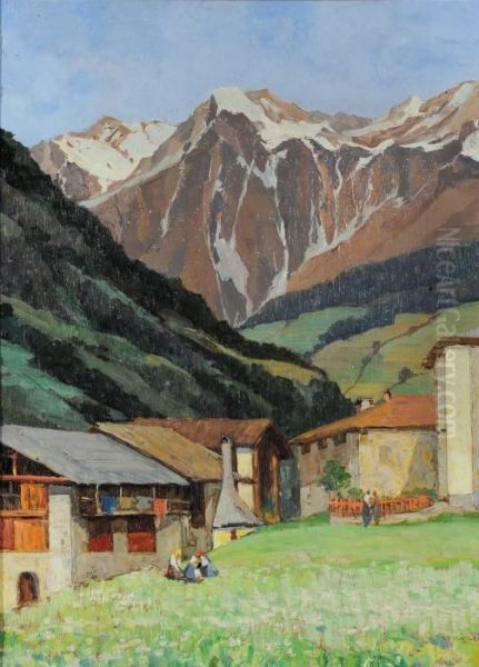 Veduta Montana Oil Painting by Guido Meineri