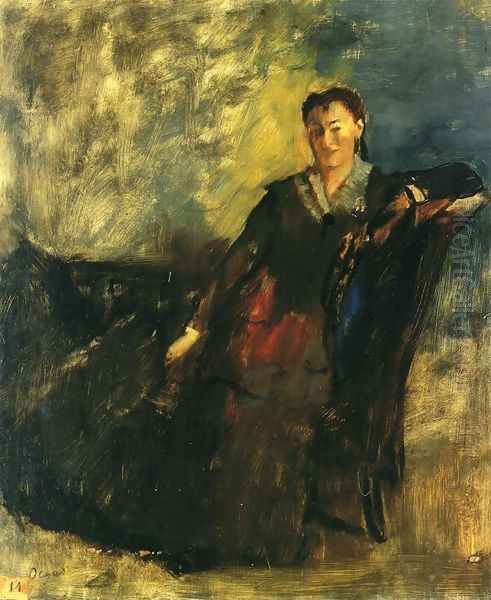 Woman Seated on a Canape Oil Painting by Edgar Degas