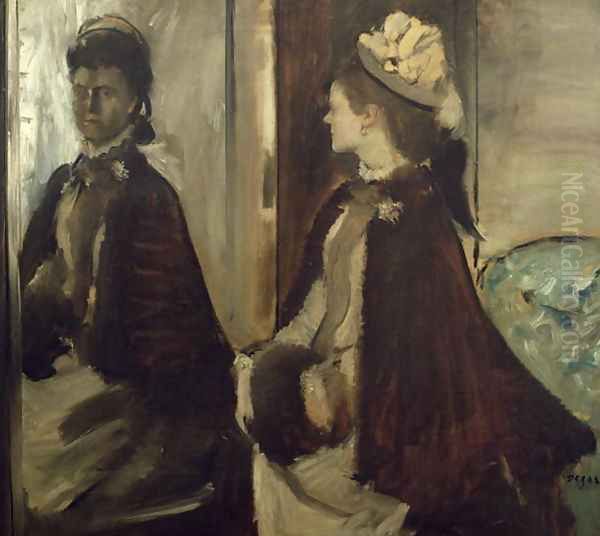 Madame Jeantaud in the mirror, c.1875 Oil Painting by Edgar Degas