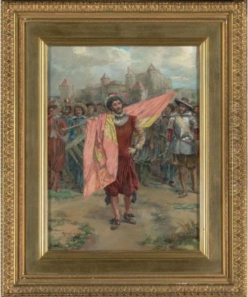 The Flag Bearer Oil Painting by Jean-Charles Meissonier