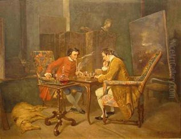 The Chess Players Oil Painting by Jean-Charles Meissonier