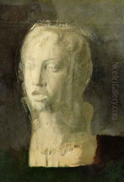 Study of the Head of a Young Singer, after Della Robbia, c.1856-58 Oil Painting by Edgar Degas