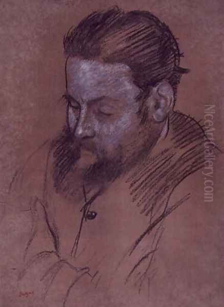 Portrait of Diego Martelli, 1879 2 Oil Painting by Edgar Degas