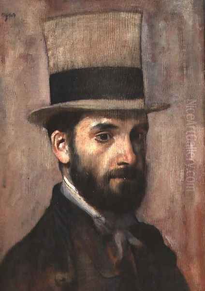 Portrait of Leon Bonnat (1833-1922) c.1863 Oil Painting by Edgar Degas