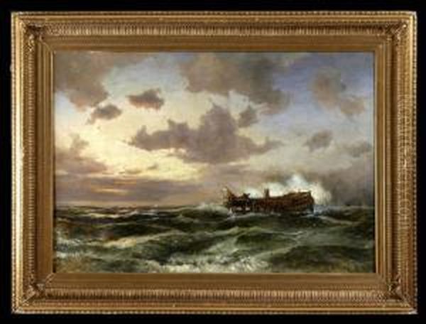 Ship Wreck Oil Painting by Anton Melbye