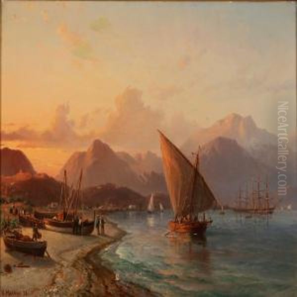 Fra Den Spanske Kyst Ved Gibraltar Oil Painting by Vilhelm Melbye