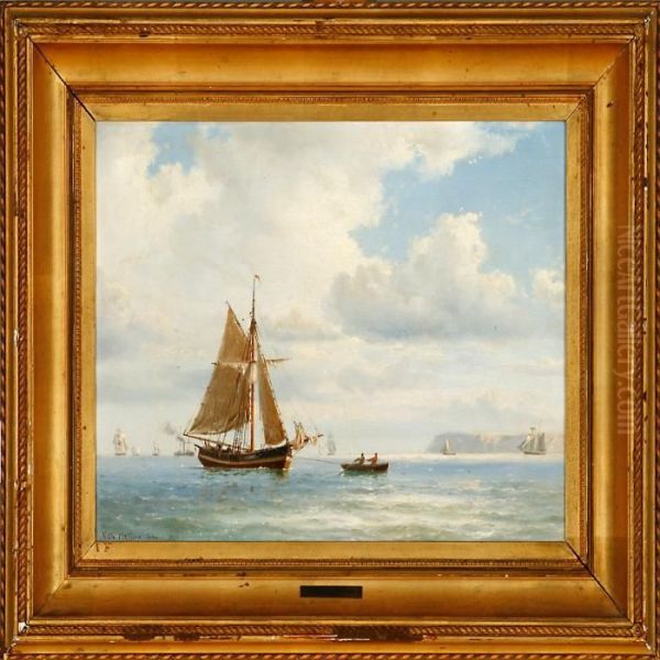 Coastal Scene Along Thedanish Coast Of Vedbaek Oil Painting by Vilhelm Melbye