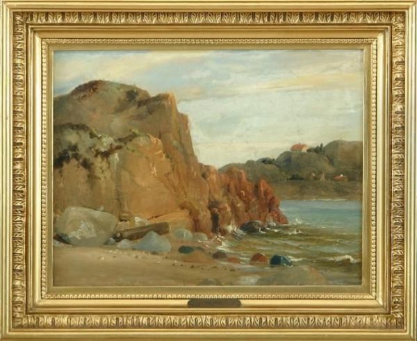 Rocky Coast Oil Painting by Vilhelm Melbye