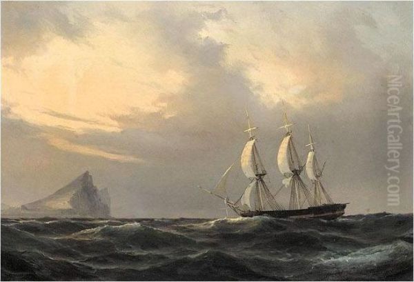 The Rock Of Gibralter Oil Painting by Vilhelm Melbye