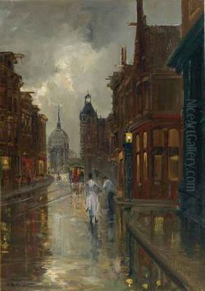 Evening Reflections Oil Painting by Jan Hermanus Melcher Tilmes