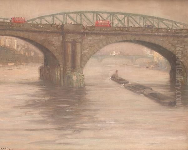 Blackfriars Bridge Oil Painting by Frans Melchers