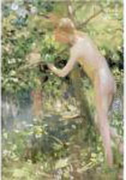 Boy By A River Oil Painting by Gari Julius Melchers