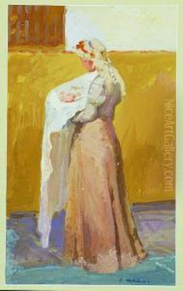 Mother And Child Oil Painting by Gari Julius Melchers