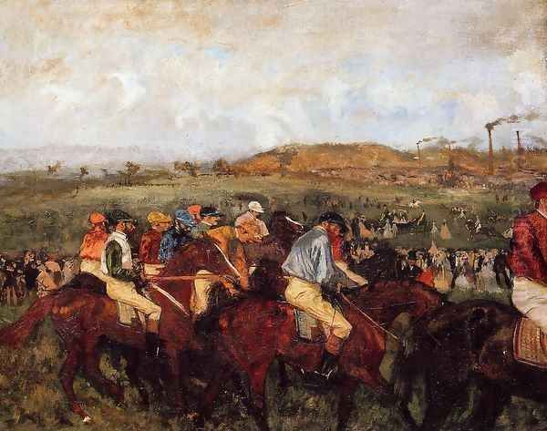 The Gentlemen's Race: Before the Start Oil Painting by Edgar Degas