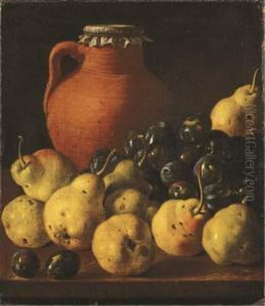 An Earthenware Pitcher Oil Painting by Luis Eugenio Melendez