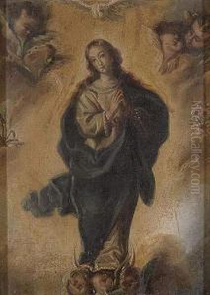 Inmaculada Concepcion Oil Painting by Miguel Jacinto Melendez