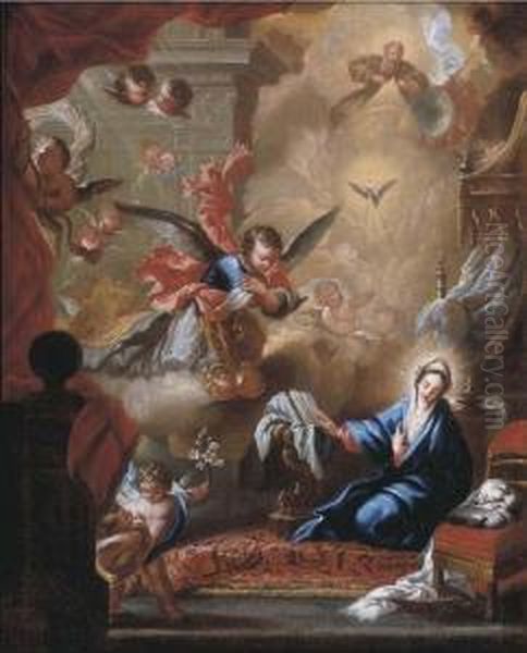 The Annunciation Oil Painting by Miguel Jacinto Melendez