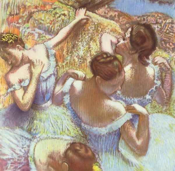 The Blue Dancers Oil Painting by Edgar Degas