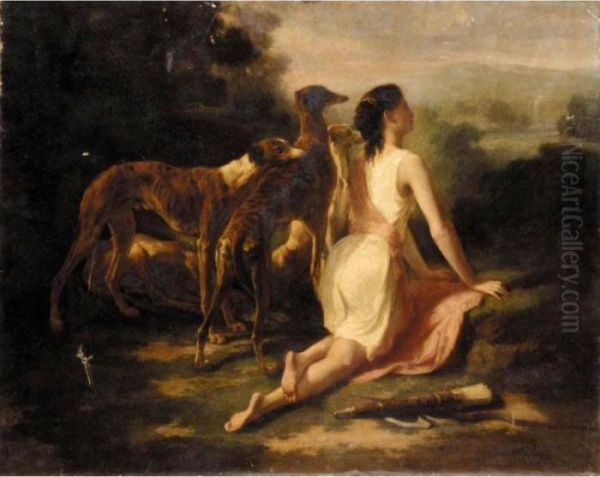 Diana The Huntress Oil Painting by Joseph Urbain Melin