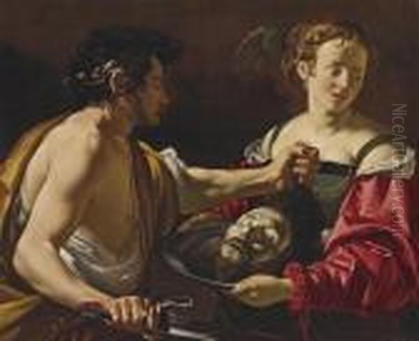 Salome Receiving The Head Of Saint John The Baptist Oil Painting by Claude Mellan