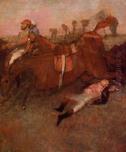 Scene from the Steeplechase: the Fallen Jockey Oil Painting by Edgar Degas