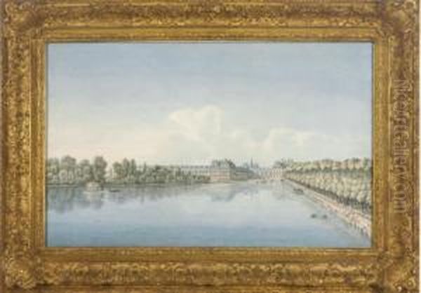 View Of The Chateau De Fontainebleau Oil Painting by Antoine-Ignace Melling