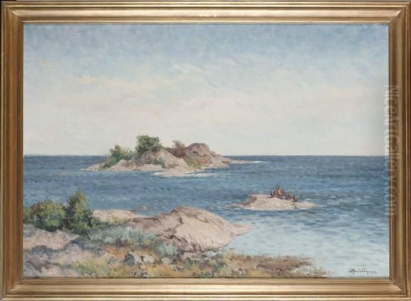 Sjofaglar Oil Painting by Rolf Mellstrom