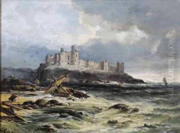 Dunstanburgh Castle, Coast Of Northumberland, England Oil Painting by Andrew Melrose