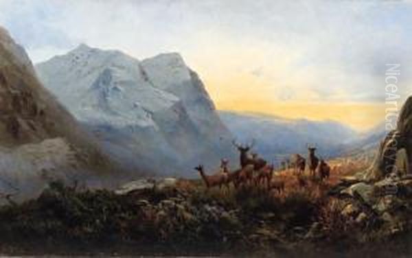 A Highland Dawn, Pass Of Glencoe, Scotland Oil Painting by Andrew Melrose