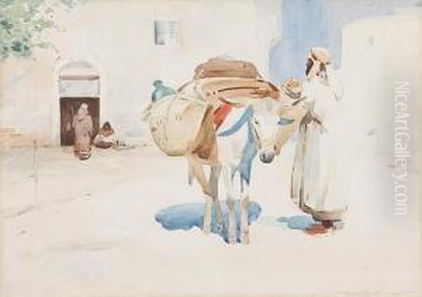 Street Scene Tangier Oil Painting by Arthur Melville