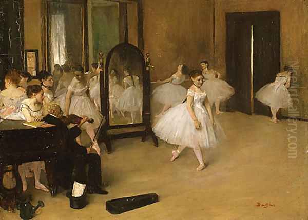 The Dancing Class probably 1871 Oil Painting by Edgar Degas