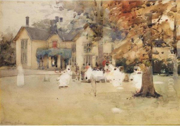 Sketch For The Lawn Tennis Party At Marcus Oil Painting by Arthur Melville