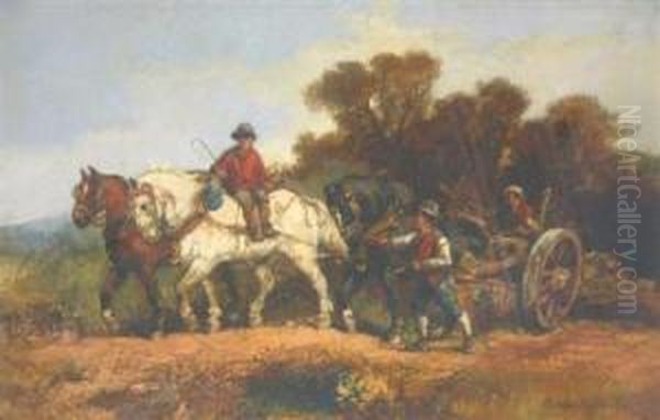 Coming Back From Market Oil Painting by Harden Sidney Melville