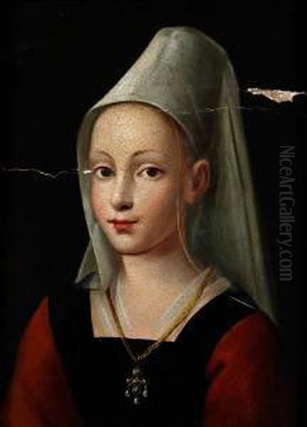 Flicka Med Parlhalsband Oil Painting by Hans Memling