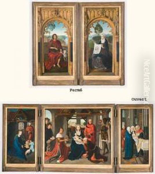 Triptyque De L'adoration Des Mages Oil Painting by Hans Memling