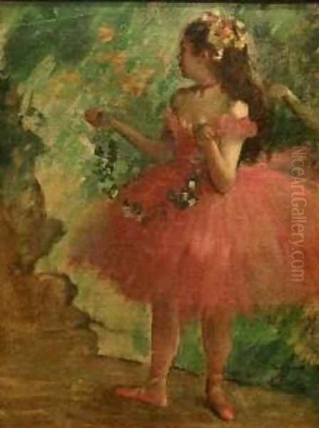 Dancer in Pink Oil Painting by Edgar Degas