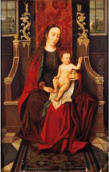 The Virgin And Child Enthroned Oil Painting by Hans Memling