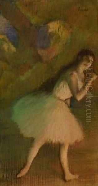 Ballet Dancer on Stage Oil Painting by Edgar Degas