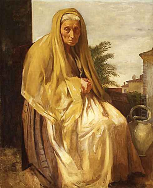 The Old Italian Woman 1857 Oil Painting by Edgar Degas